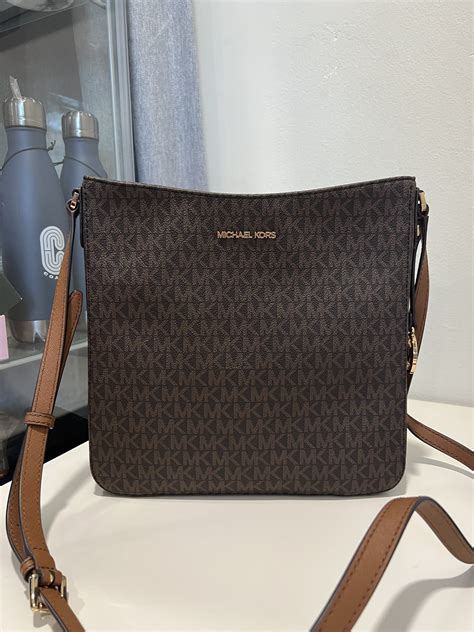 michael kors jet set travel large phone crossbody brown|mk jet set crossbody small.